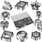 Mini Cookie Cutter Set, 30 Tiny Stainless Steel Cookie Stamps of Rectangle - Image 4