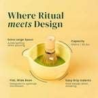 Crafti Matcha Whisk Set | Golden Hour 6-Piece Matcha Kit | Matcha Bowl - Image 3