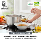 BRA COOKWARE Master Stainless Steel Stock Pot w/Glass Lid | 9.5 Inch 4 Quart - Image 6