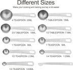 Measuring Cups and Spoons Set, 18/8 Stainless Steel Measuring Cups and Spoons - Image 3