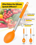 Pack of 2 Large Silicone Cooking Spoons, Non Stick Solid Basting Spoon - Image 2
