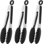 HINMAY Mini Tongs with Silicone Tips 7-Inch Kitchen Tongs by HINMAY