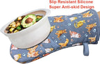 Oven Mitts Gloves 1 Pair Heat Resistant 480 ℉ Non Slip Clear Silicone Printed - Image 5