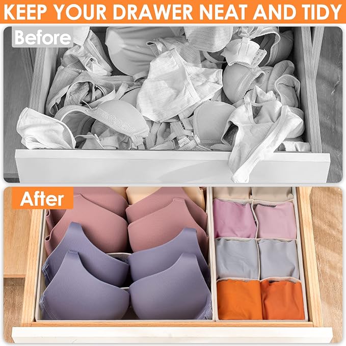 12 Pack Baby Clothes Organizer for Nursery, 116 Cells Fabric Foldable Dresser - Image 6