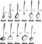 304 Stainless Steel Cooking Utensils Set, Mirror Polished Kitchen Gadget - Image 6
