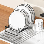 2 Pack Plate Holders Organizers 8 Slots Upright Cabinet Dish Drying Racks Metal - Image 9