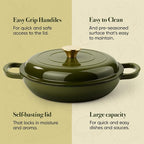 Vintage Style 3 Quart Enameled Cast Iron Braiser, Non Stick Enameled Cast Iron - Image 7