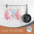 Humming Bird Dish Drying Mats 18x24 Inch, Tropical Flowers Dish Pad Drying Rack - Image 3