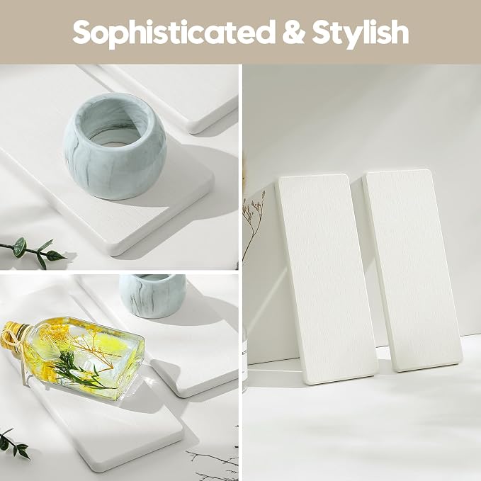 2PCS 10"x 5" Large Bathroom Sink Vanity Trays, Water Absorbing Diatomite Stone - Image 5
