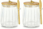 2 Pack Sugar Jar with Lid and Spoon, 24oz Large Glass Spice Jars by Holoith