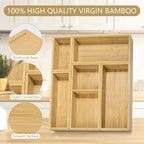 5 Pack Bamboo Drawer Organizer Set - Image 3