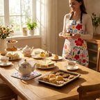 Floral Apron and Oven Mitt Set 5 Piece, Pioneer Woman Style Kitchen Aprons - Image 7