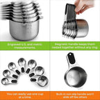 Spring Chef Magnetic Stainless Steel Measuring Cups, Kitchen Tools - Image 4