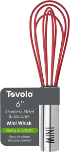 Tovolo Mini Whisk Stainless Steel 6 Inch Tiny Whipper Silicone Whisker by Tovolo