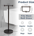 RARXTR Toilet Paper Holder Stand, Post Pivoting Design Free Standing Toilet - Image 6
