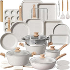Kikcoin Pots and Pans Set Non Stick 31 Piece Kitchen Nonstick Cooking Cookware by Kikcoin
