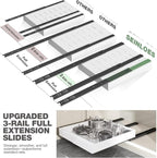Seinloes 4 Pack Pull Out Cabinet Organizer 22" Deep, Full Extension 3 Slide - Image 3