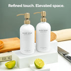 Vine Creations White Glass Soap Dispenser Set, Dish Soap and Hand Soap - Image 6