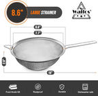 Walfos 8.6 Inch Large Fine Mesh Strainer, Kitchen Metal Food Strainers - Image 4