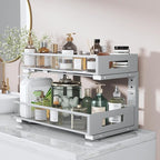1 Pack 19IN Depth Under Sink Organizer, 2-Tier Pull Out Cabinet Organizer - Image 6