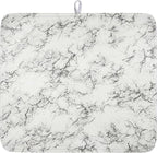 White Grey Marble Dish Drying Mat by Unknown