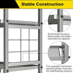 GIOTORENT 6-Wire Standing Storage Shelf, Metal Shelving Unit Pantry Rack - Image 7