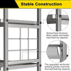 GIOTORENT 5-Wire Standing Storage Shelf, Metal Shelving Unit Pantry Rack - Image 6