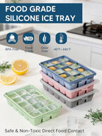 4 Pack Silicone Ice Cube Trays - Image 4