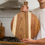 ZeQi Round Acacia Wood Cutting Board - Image 5