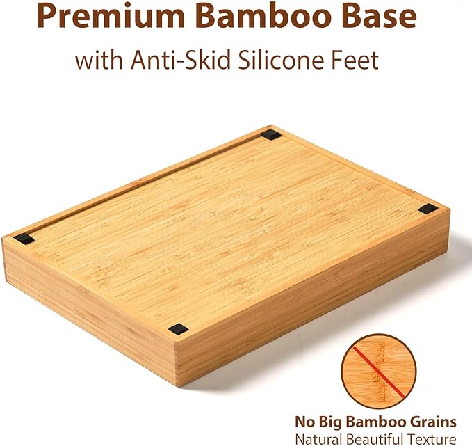Umilife Bamboo Kitchen Drawer Organizer, 8.25 Inch Silverware Utensils Tray - Image 4