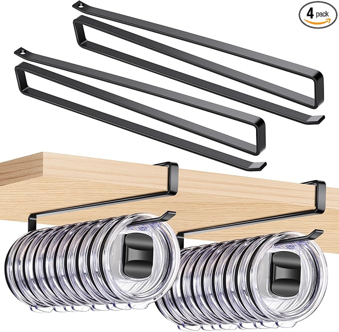 4Pack Tumbler Lid Organizer for Corner Cabinets, Space-Saving Cup Holder by Unknown