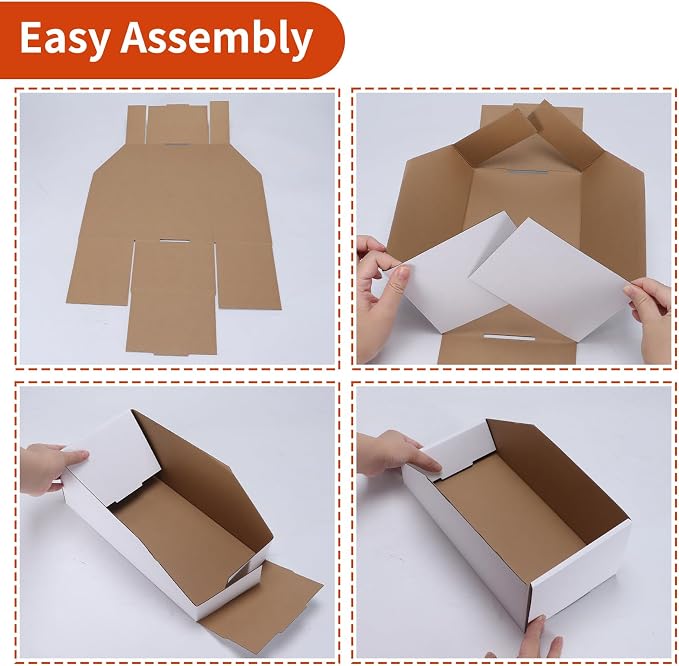 ZBEIVAN Cardboard Storage Bins Boxes 35 Packs 12x4x4.5 Inches, Easy Assembly - Image 5