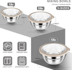 HaWare Mixing Bowls with Airtight Clear Lids, 6-Piece Stainless Steel Strong - Image 2
