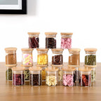 20 Pcs Glass Spice Jars with Airtight Bamboo Lids, Labels and Pen, 2.5oz Mini - Image 2