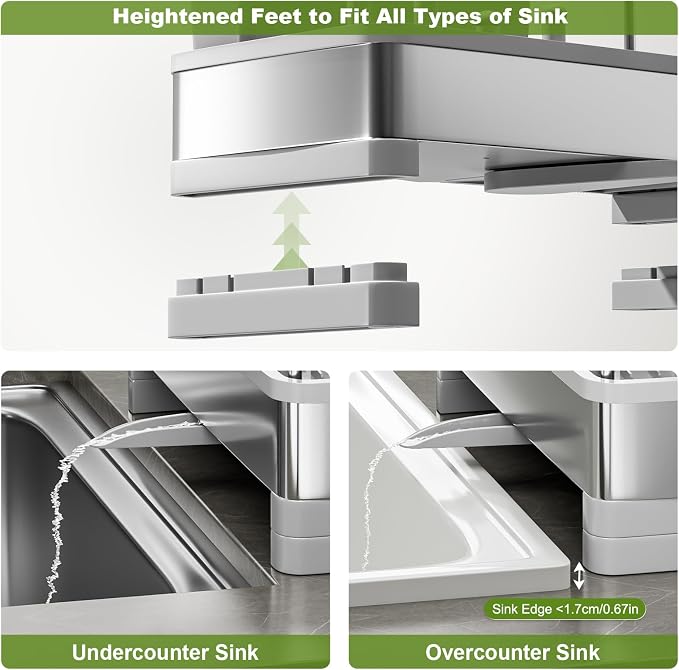 Ewaiira Stainless Steel Sink Caddy, Sponge Holder - Image 6