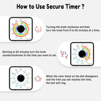 Secura 60-Minute Visual Timer, 7.5 Inch Magnetic Rainbow Countdown Timer - Image 3