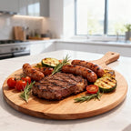ZeQi Round Acacia Wood Cutting Board - Image 7