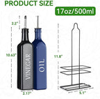 Vakoo Oil and Vinegar Dispenser Set - 17oz/500ml - Image 8