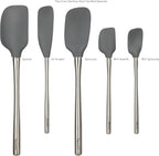 Tovolo Stainless Steel Handled Silicone Spatula Set of 5 Charcoal Gray - Image 2