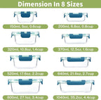 HOMBERKING 8 Pack Glass Food Storage Containers - Image 2