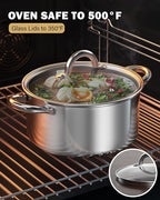 Cook N Home 3-Quart Stainless Steel Pot, Small Stock Pot - Image 8