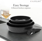 ESLITE LIFE Nonstick Ceramic Frying Pans Skillets Set - Image 7