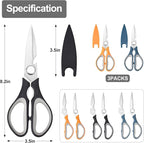 3-Pack Kitchen Shears Heavy Duty All Purpose Stainless Steel Scissors - Image 6