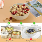 Wrova 26 oz Wheat Straw Bowls, Unbreakable Cereal Bowls Set of 6, Microwave & - Image 4