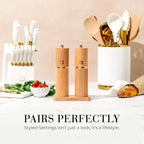 Wooden Salt and Pepper Grinder Set – Refillable Manual Salt and Pepper Mills - Image 2