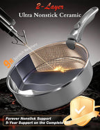 DUXANO Ceramic Pots and Pans Set Non Stick, 2026 Upgraded Hybrid Frypan - Image 4