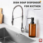 GMISUN Amber Glass Soap Dispenser, Hand Soap Dispenser - Image 4
