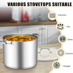TeamFar 16QT Stock Pot, Stainless Steel Stockpot Large Induction Cooking Pot - Image 5