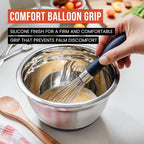 Chef Pomodoro 3-Piece Kitchen Whisk Set, Stainless Steel Whisks - Image 3