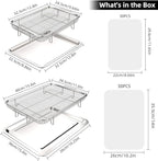 Air Fryer Basket, OPENICE 2 Set Air Fryer Pan and Crisper Tray - Image 2